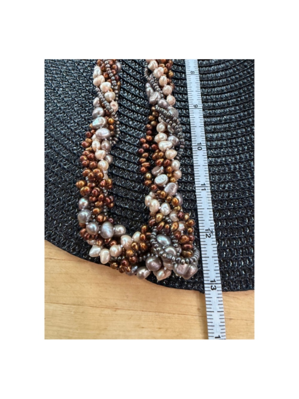 Brown Gold Pearl and Amber Tone Jewelry Set One Size - Picture 4 of 5
